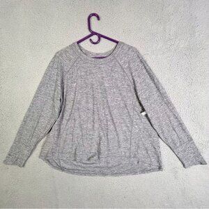 ATHLETA NEW WOMENS LONG SLEEVE TOP GRAY/BLACK XXS